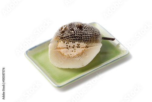 beehive on dish isolated