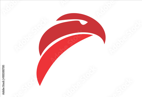 red eagle head artistic and simplified logo