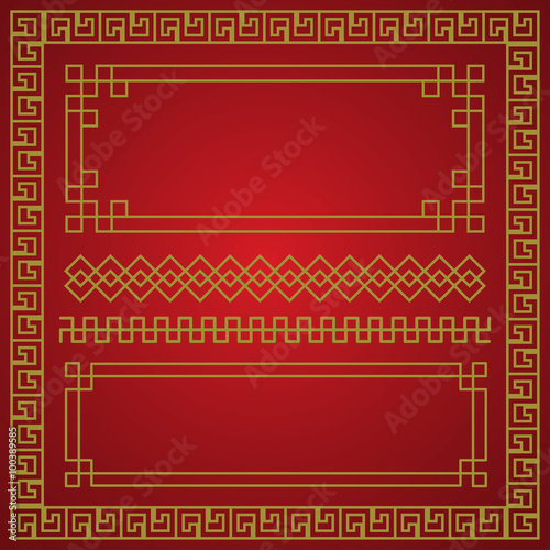 chinese new year border, ve...