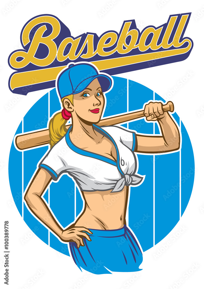 Sexy Girl With Big Booty, Posing In Baseball Outfit. No Transparency And  Gradients Used In The Vector File. Royalty Free SVG, Cliparts, Vectors, and  Stock Illustration. Image 5636795.