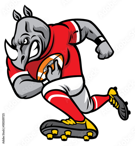 rhino as an american football player