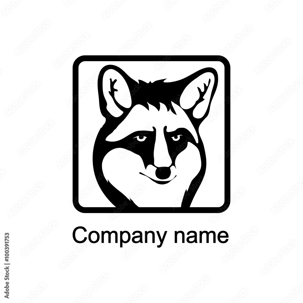 Logo with head of a fox Logo with head of a fox