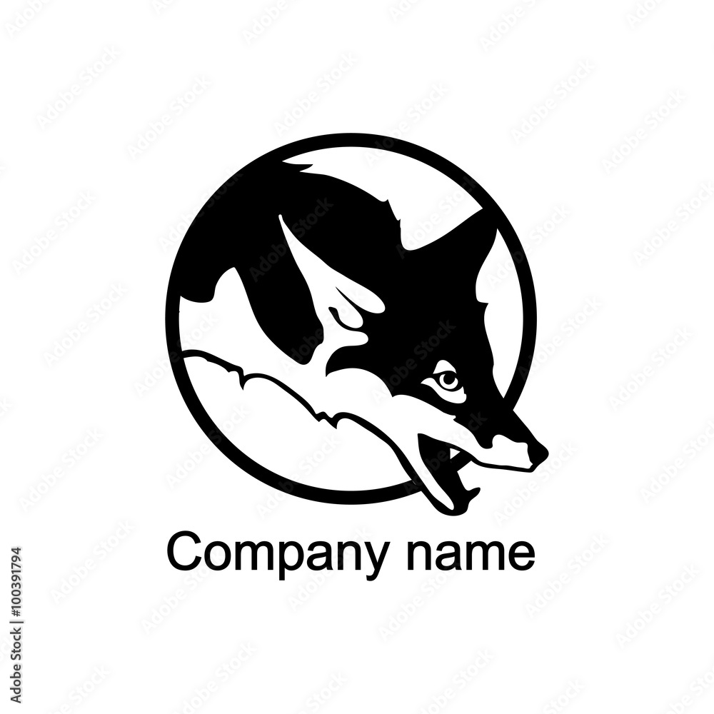 Logo with head of a fox Logo with head of a fox