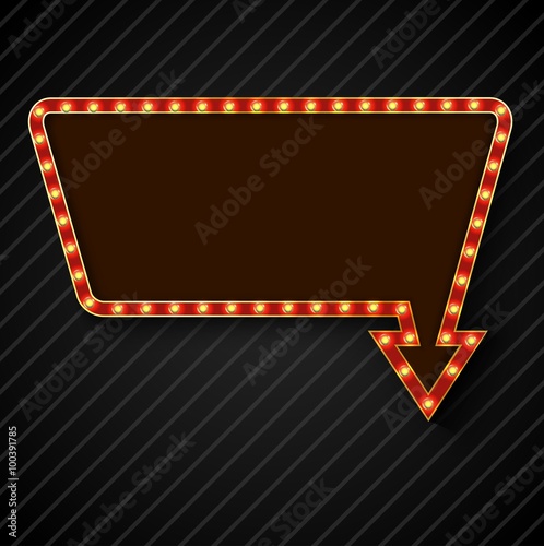 Retro billboard with space for text black background