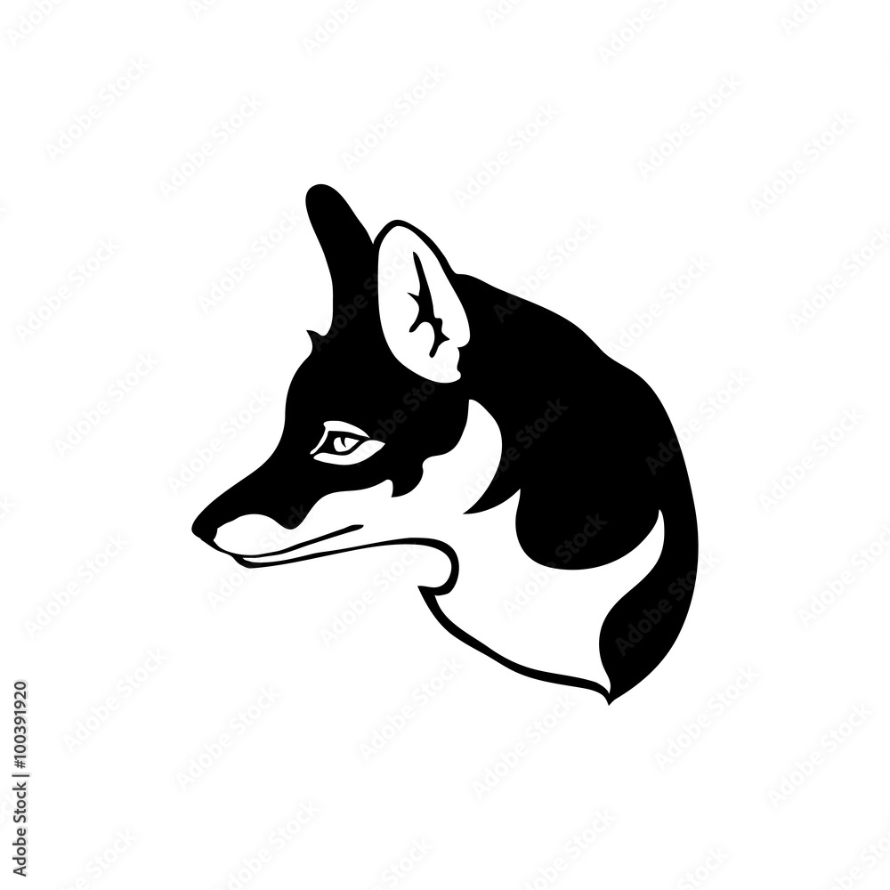 Logo with head of a fox Logo with head of a fox