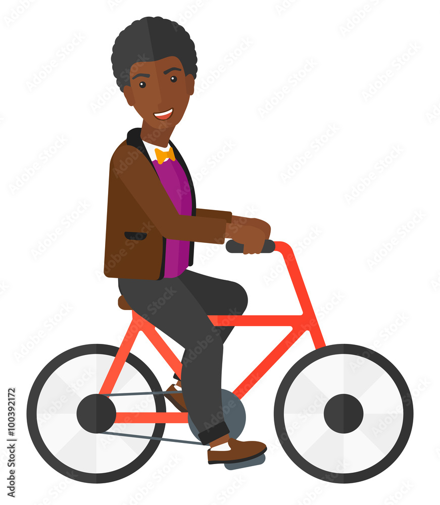 Man riding bicycle. Man riding bicycle.