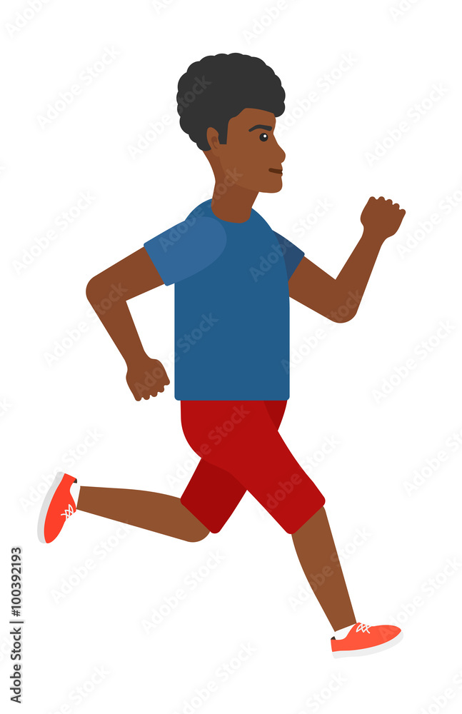 Sportive man jogging.