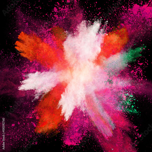 Launched colorful powder.