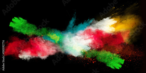 Launched colorful powder.