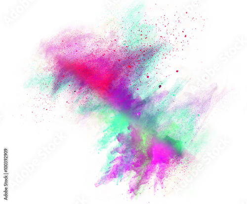 Colored dust powder.