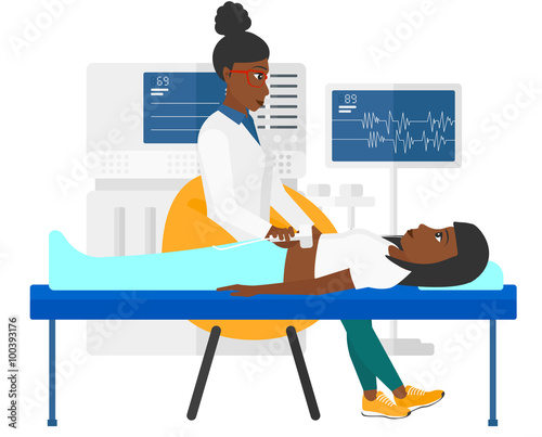 Patient under ultrasound examination.