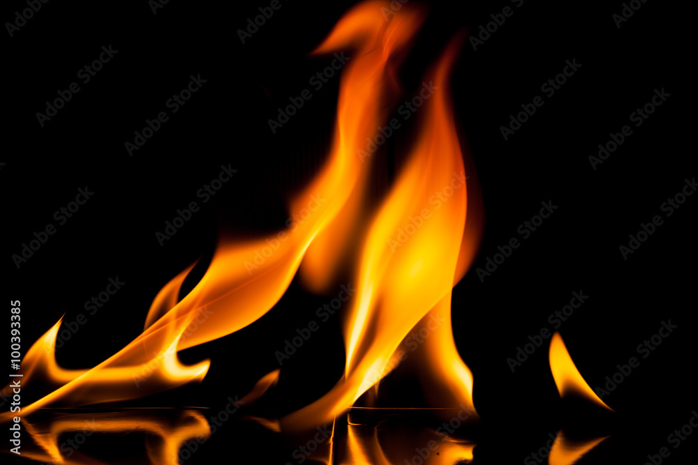 Flame fire movement on a black background. Flame fire movement on a black background.