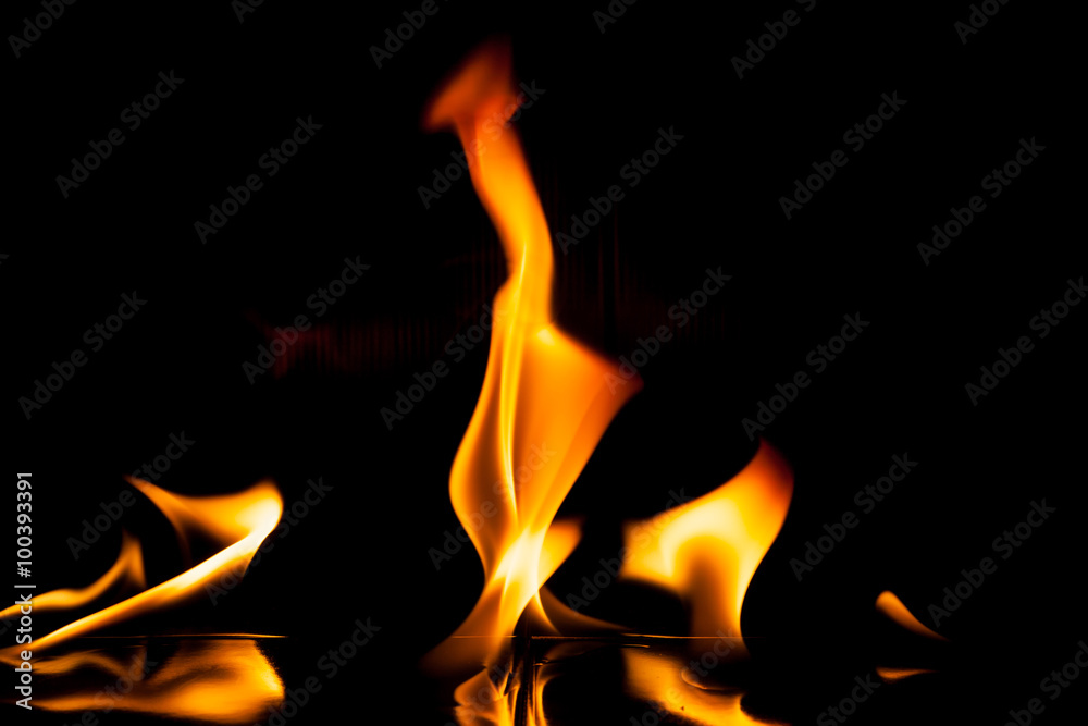Flame fire movement on a black background. Flame fire movement on a black background.