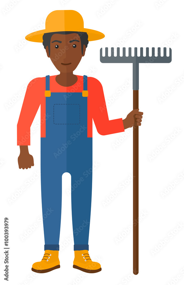 Farmer with rake. Farmer with rake.