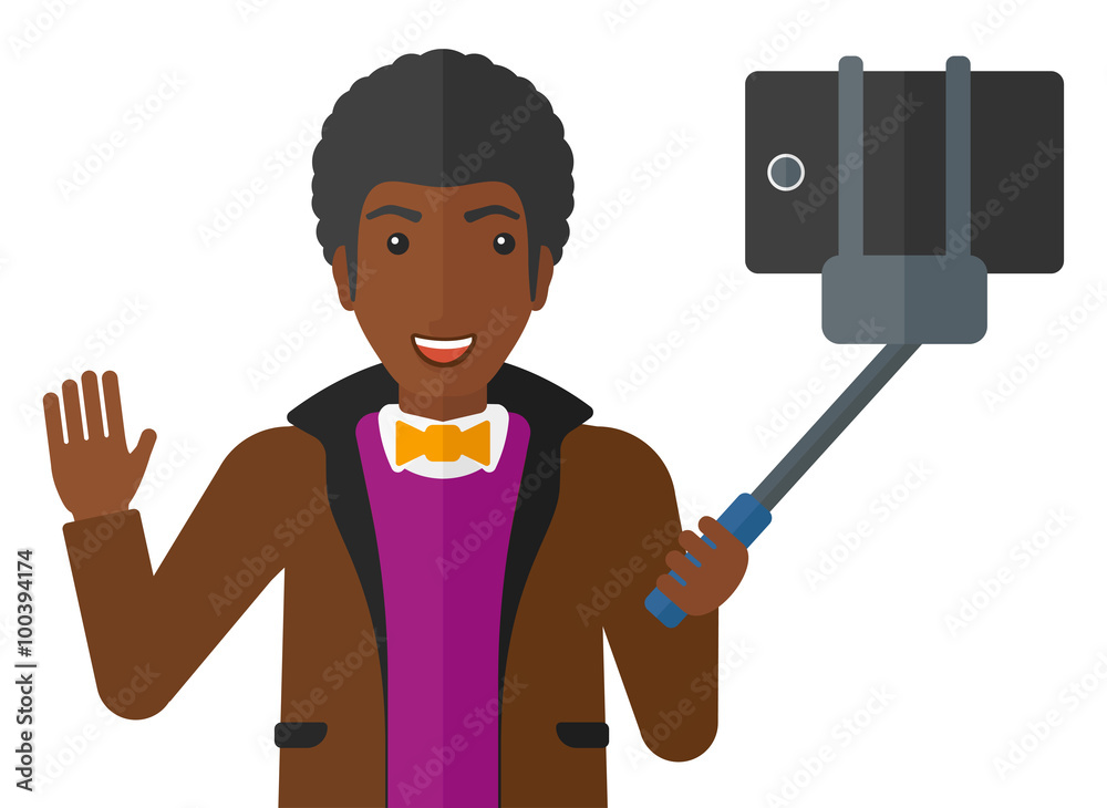 Man making selfie. Man making selfie.