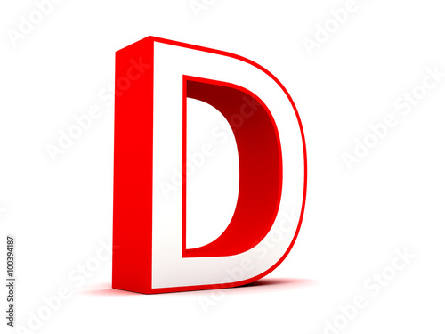 3d letter D from my metal letter collection RED