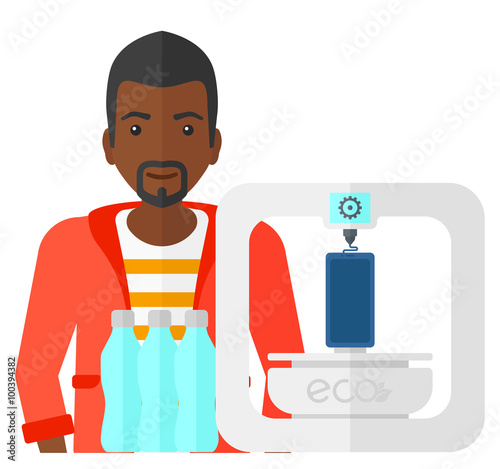 Man with three D printer.