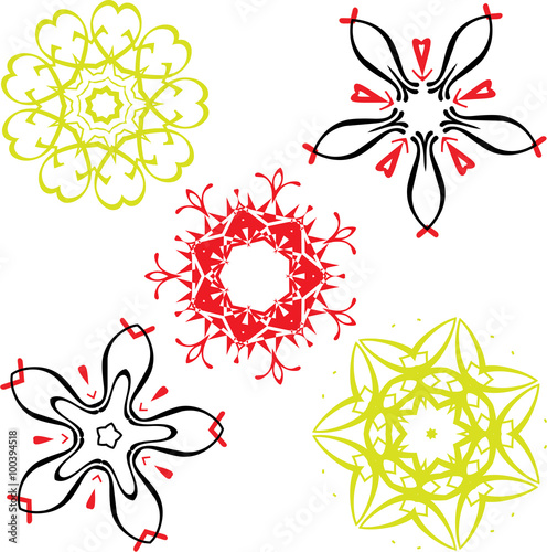 Vector floral ornate mandala set