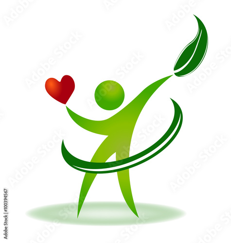 Health nature heart care vector web identity business card