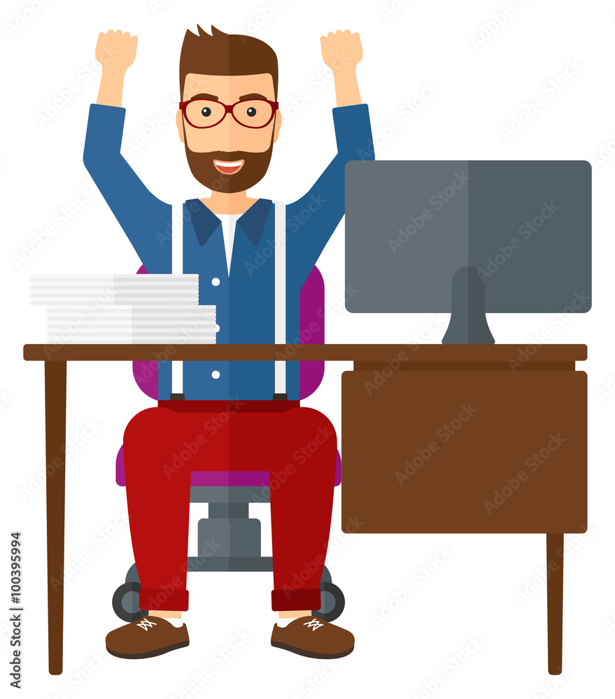 Man working at office. Man working at office.