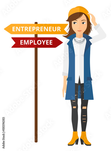 Woman choosing career way.