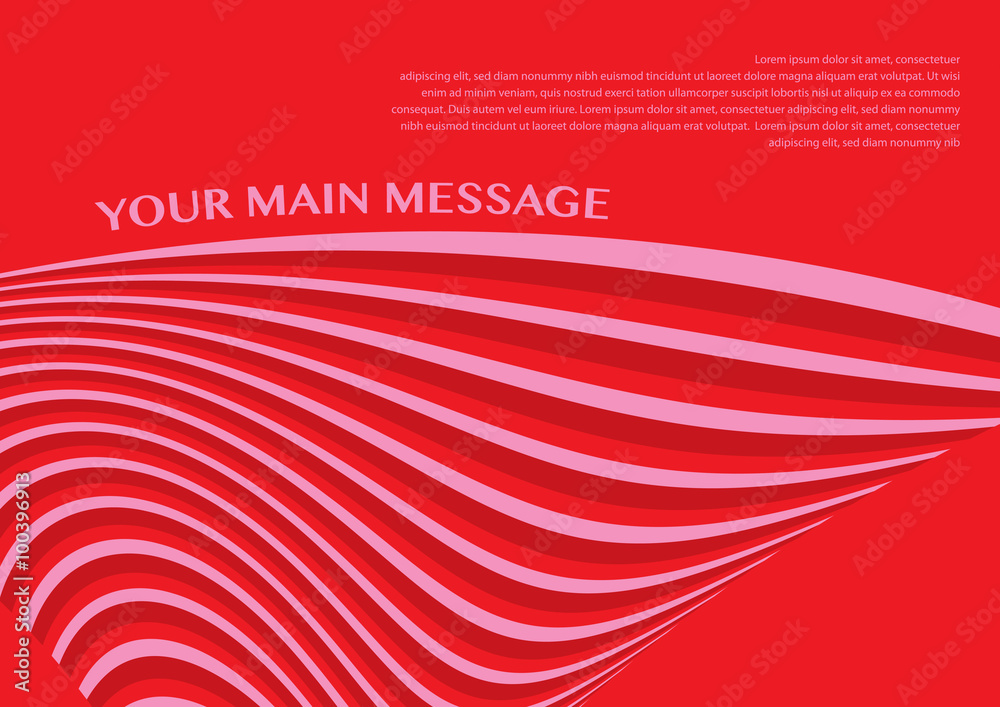  Layout design of smooth lines background in red color