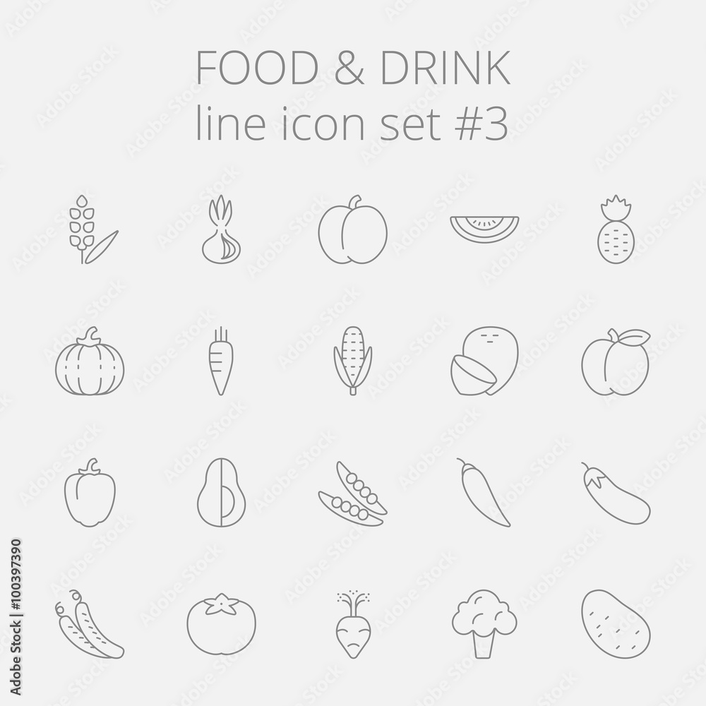 Food and drink icon set.