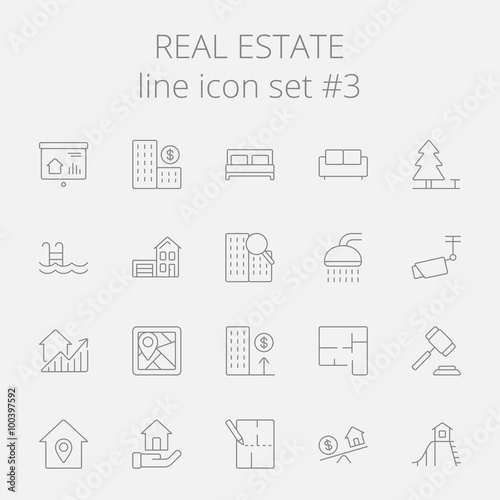 Real estate icon set.