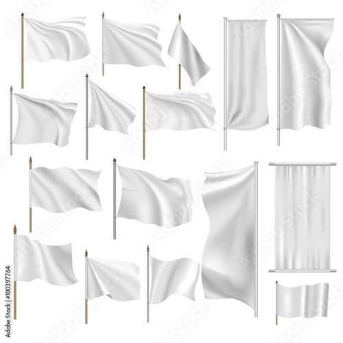 Flags and banners set 