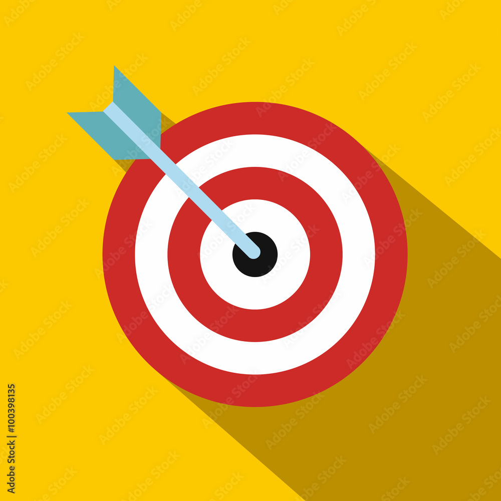 Target with dart flat icon Target with dart flat icon