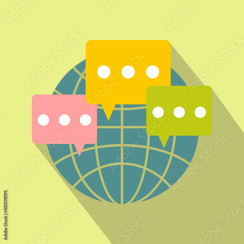 Global communication flat icon