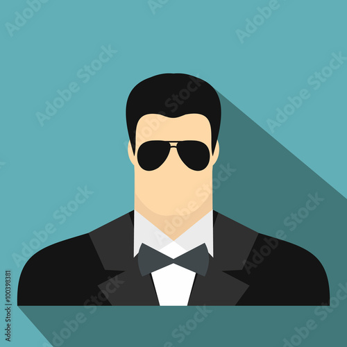 Bodyguard agent man flat icon