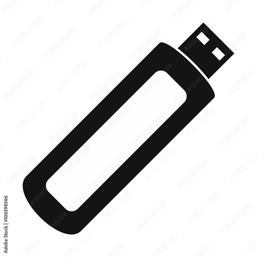USB flash drive black simple icon USB flash drive black simple icon