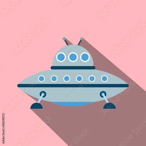 UFO flat icon with shadow