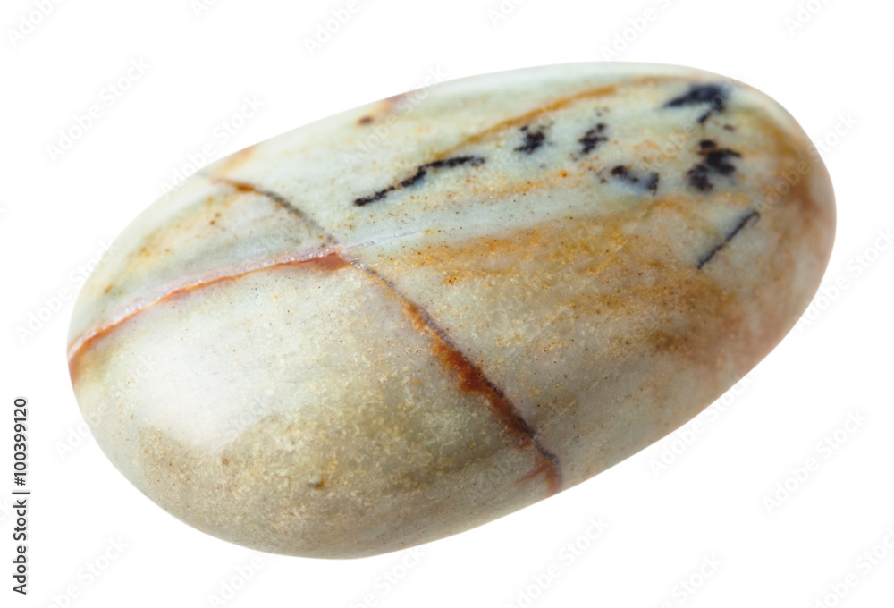 Jasper (China) gemstone isolated on white