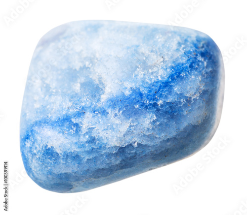 blue colored agate gemstone isolated on white