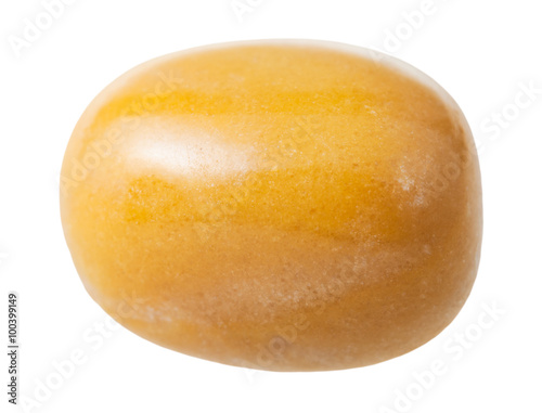 yellow jasper gemstone isolated on white