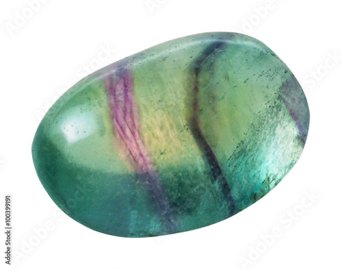 green Fluorite (fluorspar) gemstone isolated