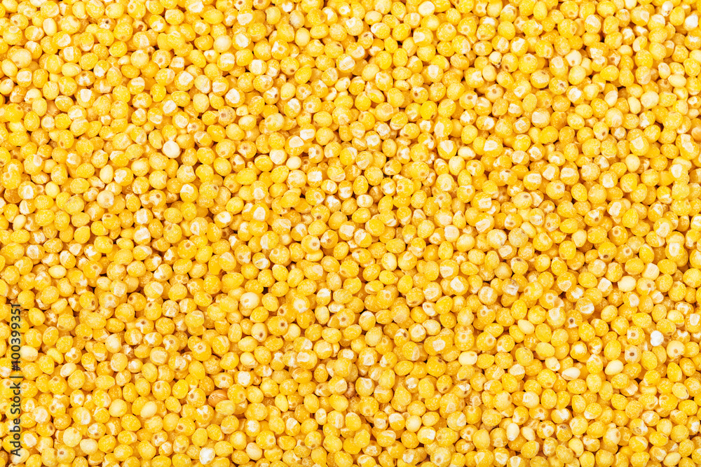 many raw yellow millet groats