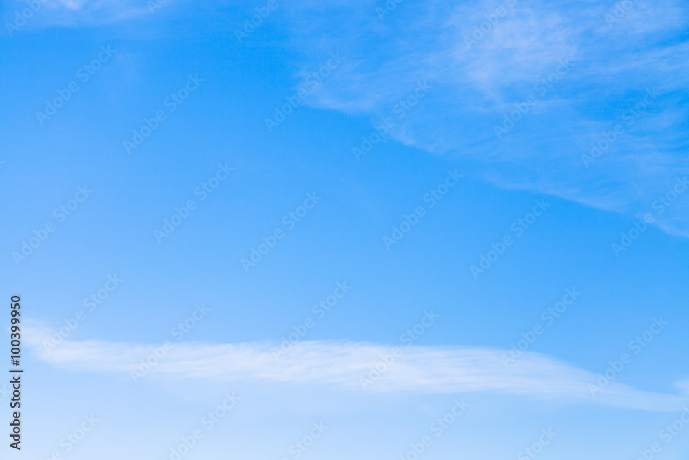light white clouds in blue sky in winter