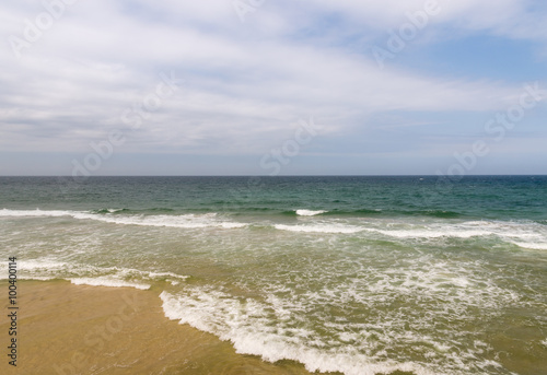 sandy beach at low tide