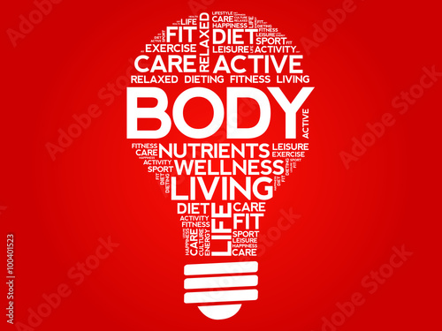 BODY bulb word cloud, health concept
