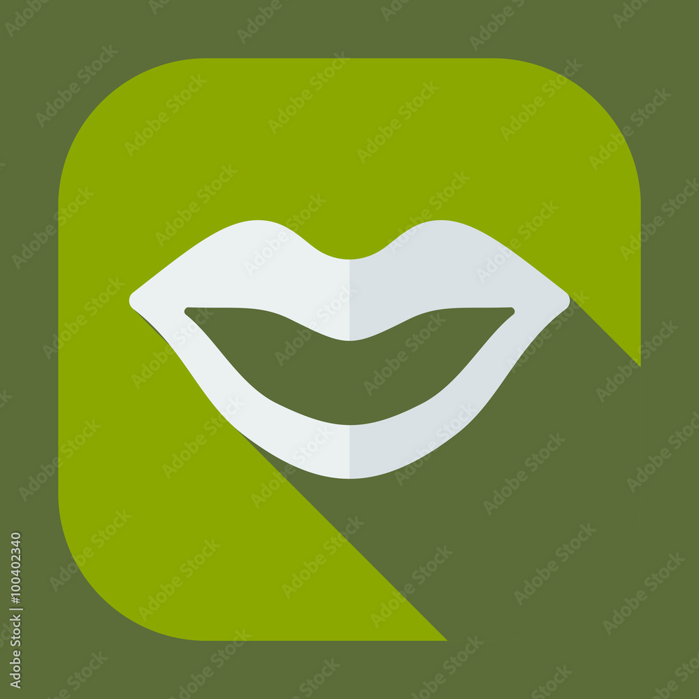 Flat modern design with shadow icons lips Flat modern design with shadow icons lips