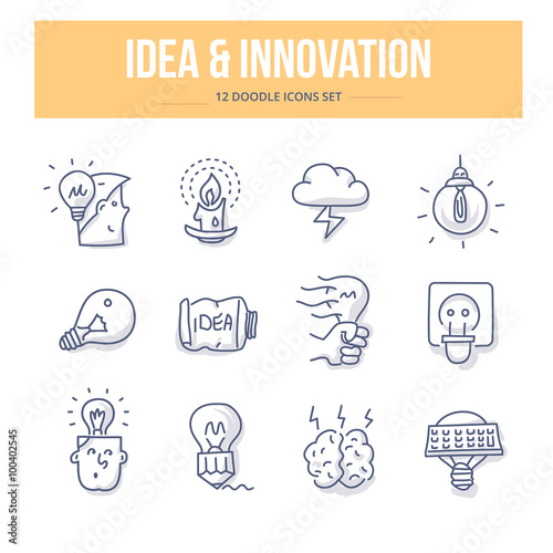 Idea & Innovation Doodle Icons