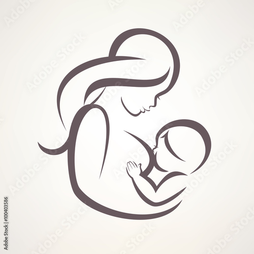 mother breastfeeding her baby symbol