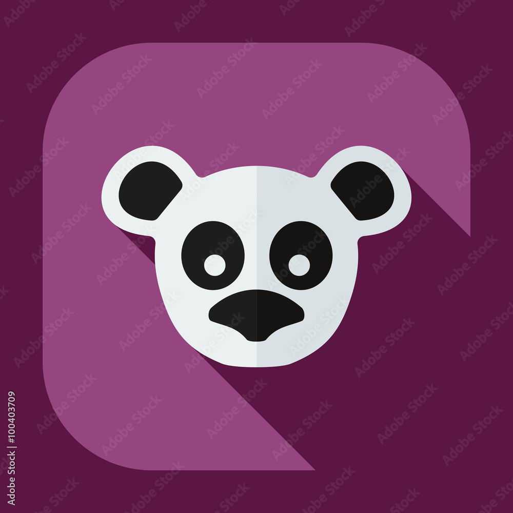 Fototapeta premium Flat modern design with shadow icons pandas