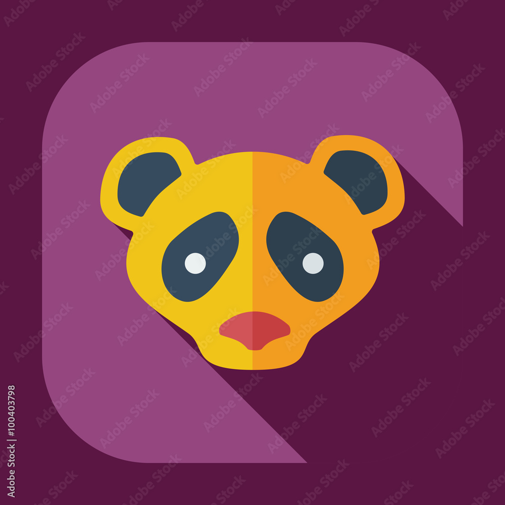 Flat modern design with shadow icons pandas Flat modern design with shadow icons pandas
