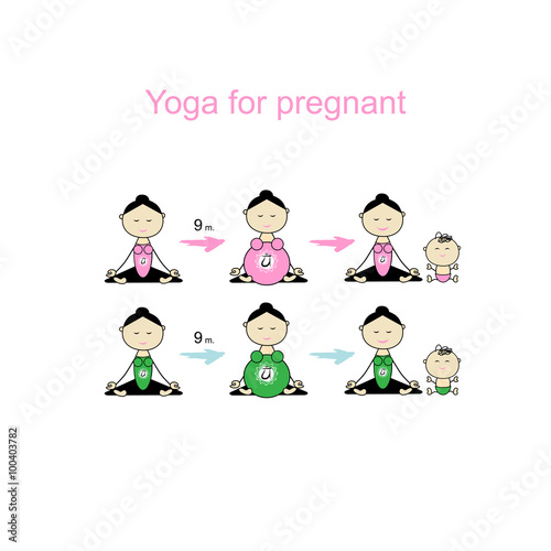 Pregnant yoga, women group for your design