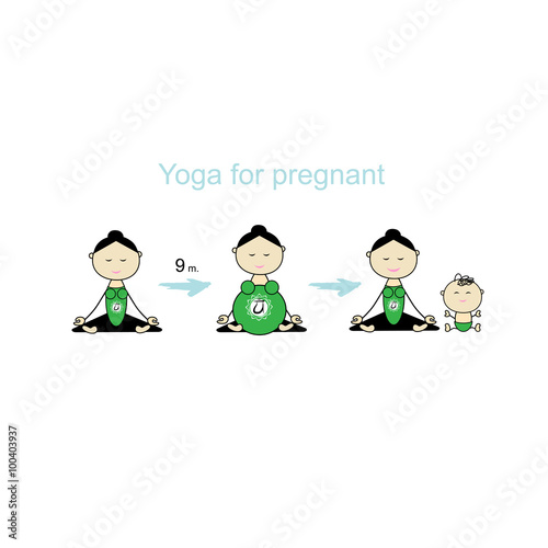 Pregnant yoga, women group for your design