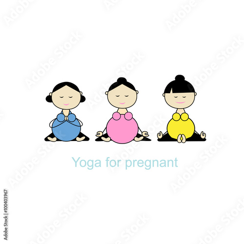 Pregnant yoga, women group for your design